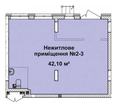 Помещение свободного назначения 42.1 м² в ЖК Малахит от застройщика, Киев