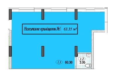 Помещение свободного назначения 63.35 м² в ЖК River House от 15 000 грн/м², г. Украинка