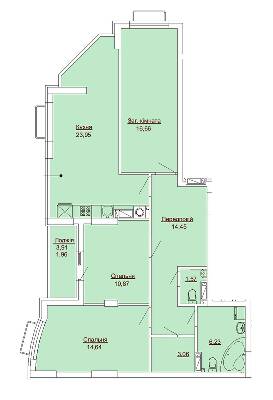 3-комнатная 93.39 м² в ЖК Royal Park от 21 500 грн/м², г. Ирпень