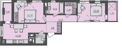 2-комнатная 64.13 м² в ЖК Семицвет от 29 500 грн/м², Львов