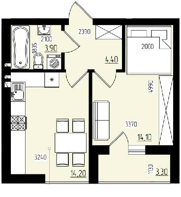 1-комнатная 39.9 м² в КД White and Wood от 20 700 грн/м², Черновцы