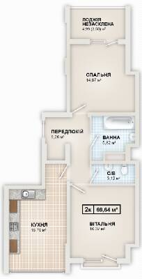 2-комнатная 69.6 м² в ЖК HydroPark DeLuxe от 22 000 грн/м², Ивано-Франковск