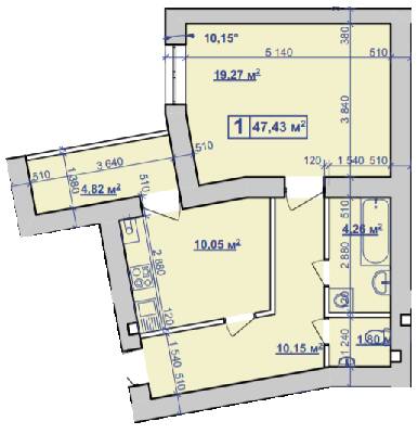 1-комнатная 47.43 м² в ЖК Парковий маєток от 9 600 грн/м², Ивано-Франковск