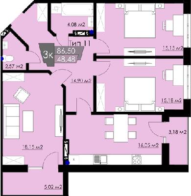 3-комнатная 86.5 м² в ЖК Resident Hall от 18 750 грн/м², Львов