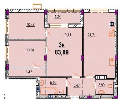 3-комнатная 83.09 м² в ЖК Родинний маєток от 25 000 грн/м², Винница
