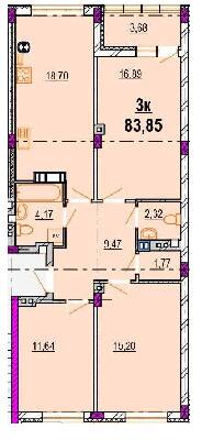 3-комнатная 83.85 м² в ЖК Родинний маєток от 25 000 грн/м², Винница