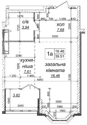1-кімнатна 39.51 м² в ЖК Одеський бульвар від 21 500 грн/м², с. Новосілки