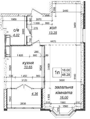 1-комнатная 48.28 м² в ЖК Одесский бульвар от 20 500 грн/м², с. Новоселки