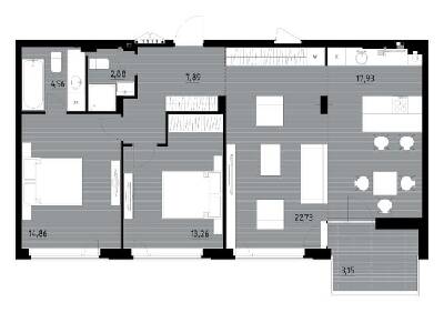 3-комнатная 87.26 м² в ЖК Wellness Park от 22 000 грн/м², пгт Гостомель