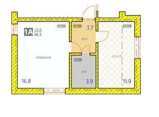 1-комнатная 36.3 м² в ЖК Riviera от 16 000 грн/м², пгт Гостомель
