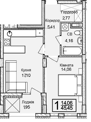 1-комнатная 45.45 м² в ЖК Леополь Таун от 25 000 грн/м², Львов
