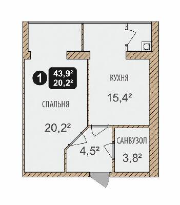 1-комнатная 43.9 м² в ЖК Автобиография от 13 500 грн/м², Хмельницкий