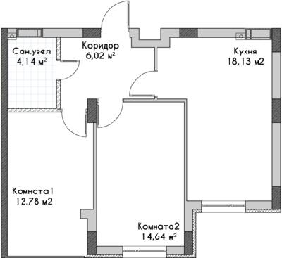 2-кімнатна 55.37 м² в ЖК City Park від 16 200 грн/м², м. Ірпінь