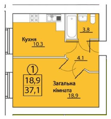1-комнатная 37.1 м² в ЖК на просп. Грушевского, 50 от 12 000 грн/м², г. Каменец-Подольский