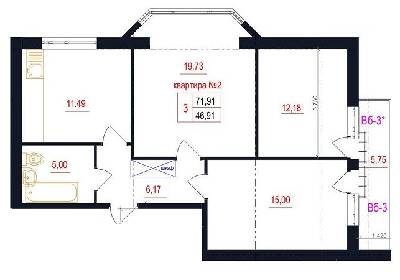 3-комнатная 71.91 м² в ЖК Family от 20 200 грн/м², с. Гатное
