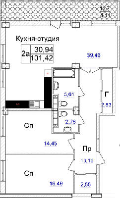 2-кімнатна 101.42 м² в ЖК Ясна Поляна від 46 150 грн/м², Одеса
