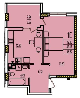 1-комнатная 46.82 м² в ЖК RosenTal от 17 550 грн/м², с. Лиманка