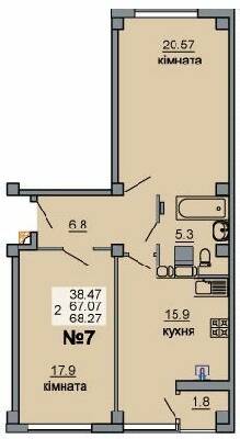 2-комнатная 68.27 м² в ЖК River House от 16 000 грн/м², Луцк