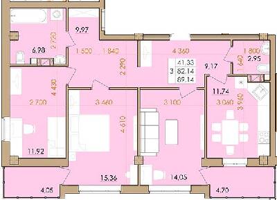 3-комнатная 89.14 м² в ЖК Европейский квартал от 16 500 грн/м², Полтава