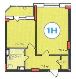 1-кімнатна 47.5 м² в ЖК Авіа Квартал від 21 000 грн/м², м. Вишневе