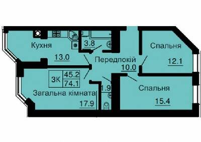 3-комнатная 74.1 м² в ЖК Sofia Nova от 35 000 грн/м², с. Новоселки