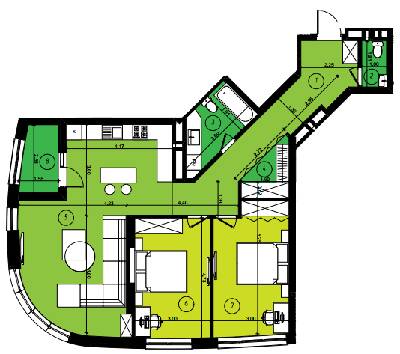 2-комнатная 92.4 м² в ЖК Парус Smart от 19 300 грн/м², Львов