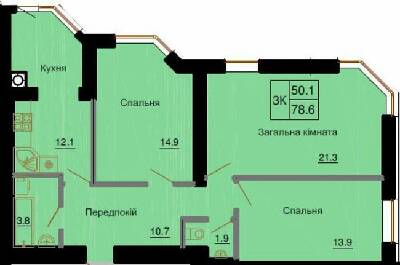 3-комнатная 78.6 м² в ЖК София Клубный от 24 000 грн/м², с. Софиевская Борщаговка