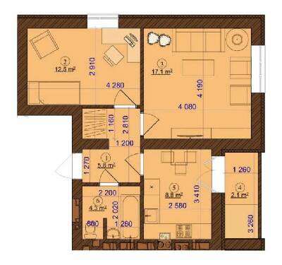 2-комнатная 50.6 м² в ЖК Барвиха от 16 000 грн/м², г. Ирпень