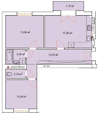2-комнатная 60.7 м² в ЖК Барвиха от 16 000 грн/м², г. Ирпень