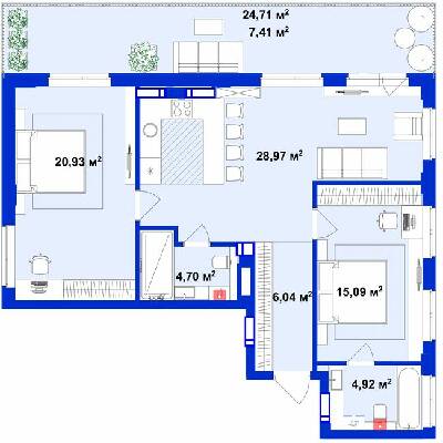 3-кімнатна 88.06 м² в ЖК Utlandia-2 від 21 950 грн/м², м. Ірпінь