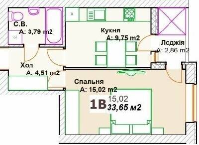 1-комнатная 33.65 м² в ЖК Премиальный от 26 000 грн/м², г. Ирпень