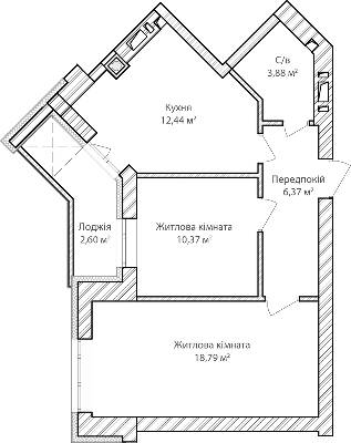 2-кімнатна 54.4 м² в ЖК Синергія Сіті від 17 200 грн/м², м. Ірпінь