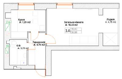 1-комнатная 36.96 м² в ЖК Фортуна-2 от 20 800 грн/м², г. Ирпень