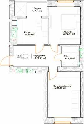 2-комнатная 55.72 м² в ЖК Фортуна-2 от 24 450 грн/м², г. Ирпень