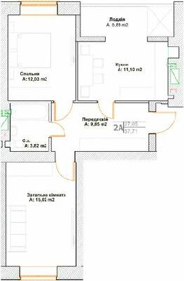2-кімнатна 57.71 м² в ЖК Фортуна-2 від 20 750 грн/м², м. Ірпінь