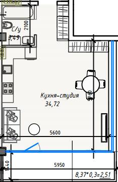 1-комнатная 40.81 м² в ЖК ITown от 36 950 грн/м², Одесса