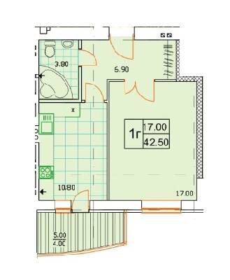 1-комнатная 42.5 м² в ЖК Сонячна Оселя от 21 000 грн/м², г. Буча