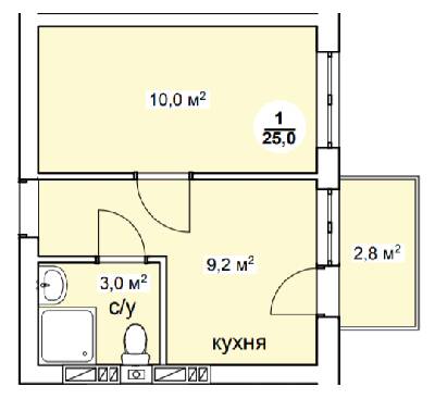 1-кімнатна 25 м² в ЖК Нова Данія від 22 500 грн/м², с. Софіївська Борщагівка