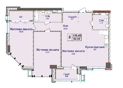3-комнатная 115.45 м² в ЖК Новопечерские Липки от 74 655 грн/м², Киев