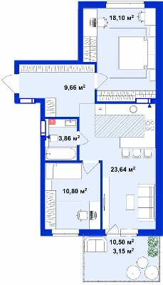 2-кімнатна 69.21 м² в ЖК Utlandia-2 від 22 950 грн/м², м. Ірпінь