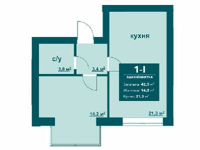 1-комнатная 42.5 м² в ЖК Ибис от 17 500 грн/м², г. Ирпень