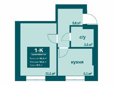 1-комнатная 34.2 м² в ЖК Ибис от 17 500 грн/м², г. Ирпень