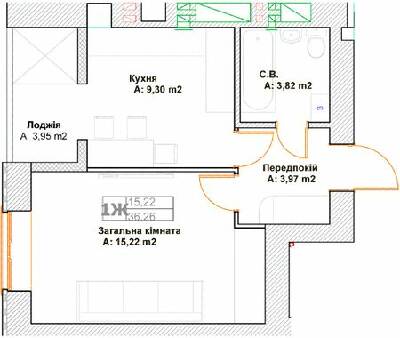 1-кімнатна 36.26 м² в ЖК Фортуна-2 від 27 400 грн/м², м. Ірпінь