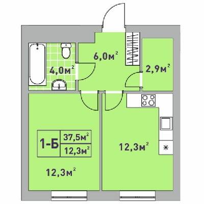 1-комнатная 37.5 м² в ЖК Центральный-2 от 26 000 грн/м², г. Ирпень
