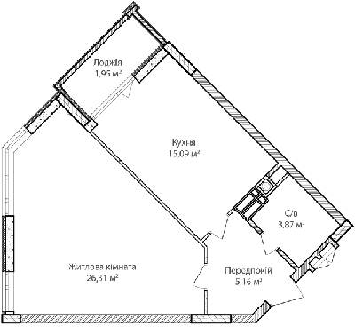 1-кімнатна 52.38 м² в ЖК Синергія Сіті від 22 000 грн/м², м. Ірпінь