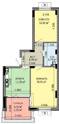 2-комнатная 56.12 м² в ЖК Найкращий квартал-2 от 23 400 грн/м², пгт Гостомель