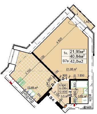 1-комнатная 42 м² в ЖК Столичный Квартал от 13 300 грн/м², г. Коломыя