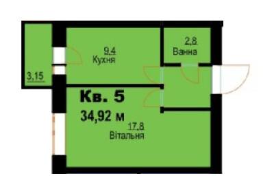 1-комнатная 34.92 м² в ЖК на ул. Молодежная, 26 от 9 000 грн/м², г. Каменец-Подольский