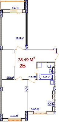2-комнатная 78.49 м² в ЖК Комфорт от 14 000 грн/м², Винница