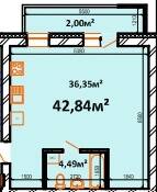 1-кімнатна 42.84 м² в ЖК StyleUP від 26 000 грн/м², с. Липини